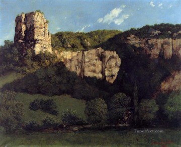  gustav lienzo - Paisaje Roca Calva en el Valle de Ornans Realismo pintor realista Gustave Courbet